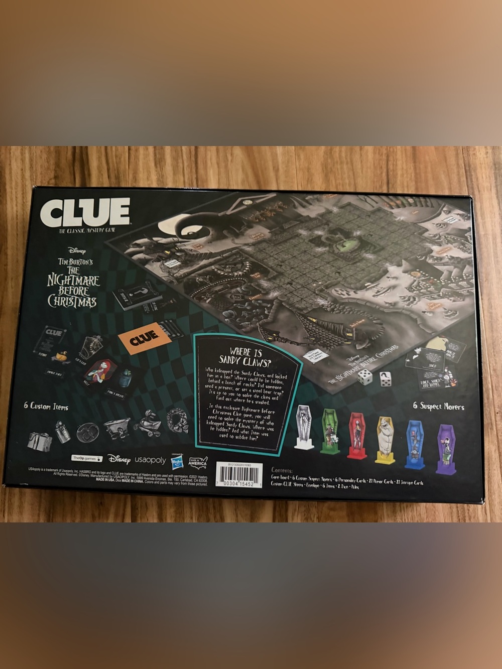 Hasbro CLUE The Nightmare Before Christmas Board Game - Black, Yellow, Red, Blue - Picture 2 of 4